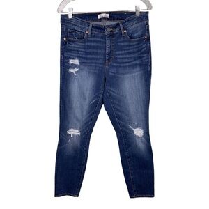 LOFT Curvy Skinny Distressed Jeans